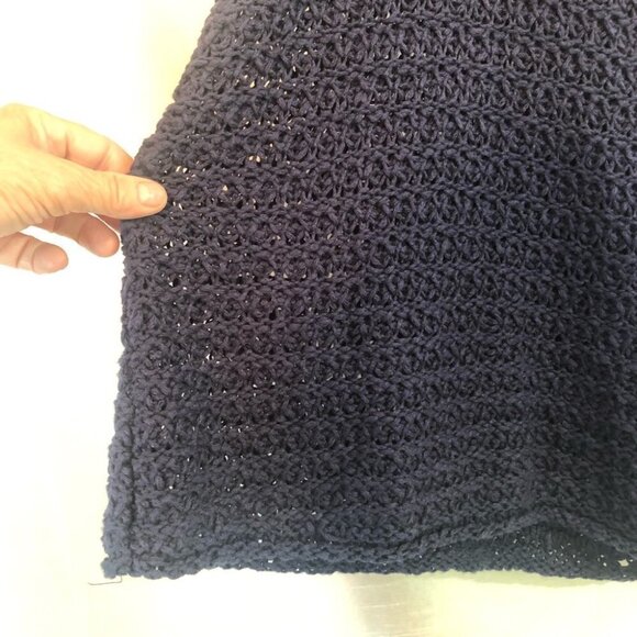 NWT Arerie Crochet Navy Blue Tank  Top Ladies Med - Picture 6 of 10